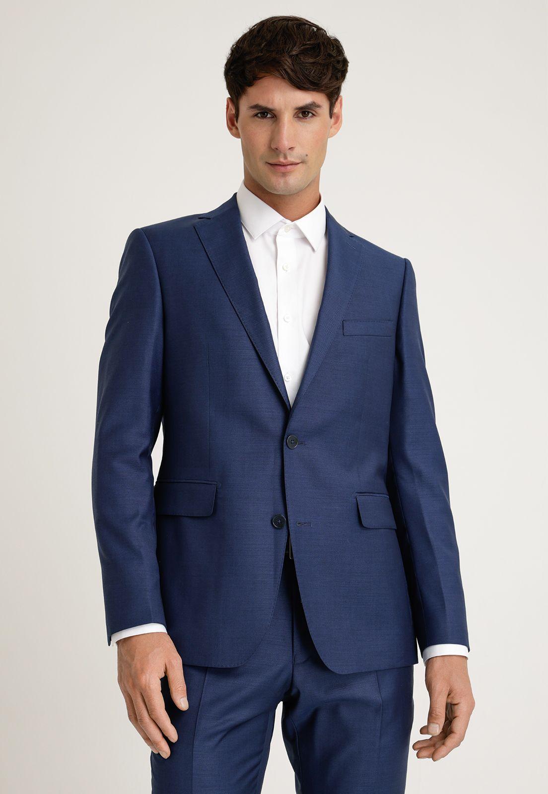 Chaqueta Azul Liso Formal Azul-0