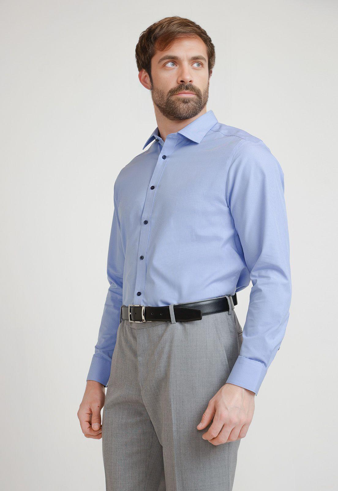 Camisa Hombre Formal Travel Celeste-0