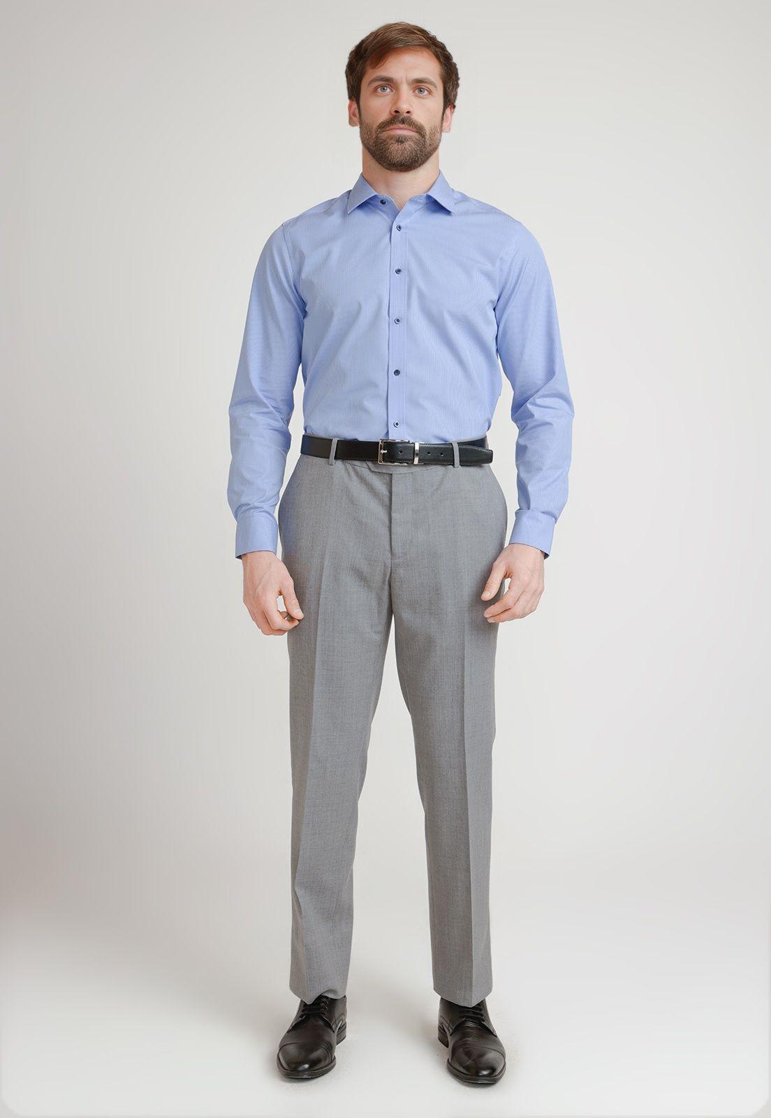 Camisa Hombre Formal Travel Celeste-3