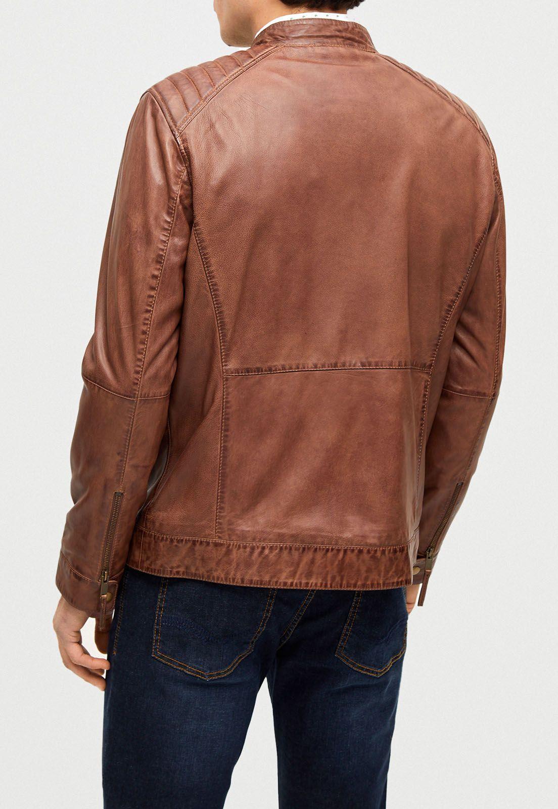 Chaqueta de Cuero Bolt Cognac-1