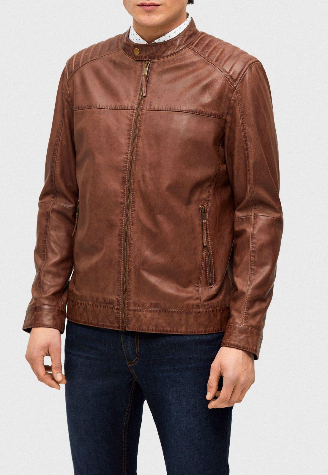 Chaqueta de Cuero Bolt Cognac-0
