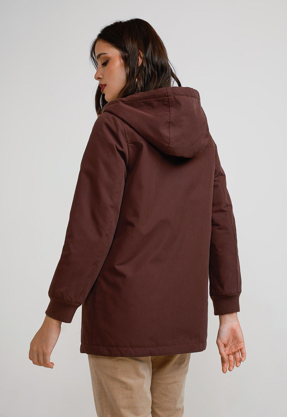 Parka Reversible Mujer Nylon Burdeo-1