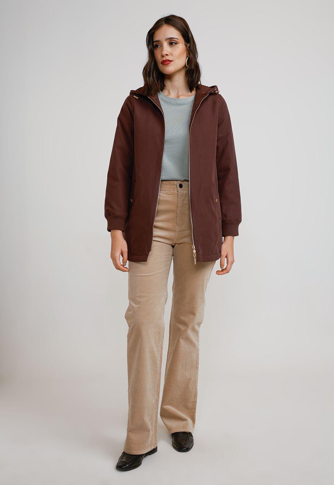 Parka Reversible Mujer Nylon Burdeo-3