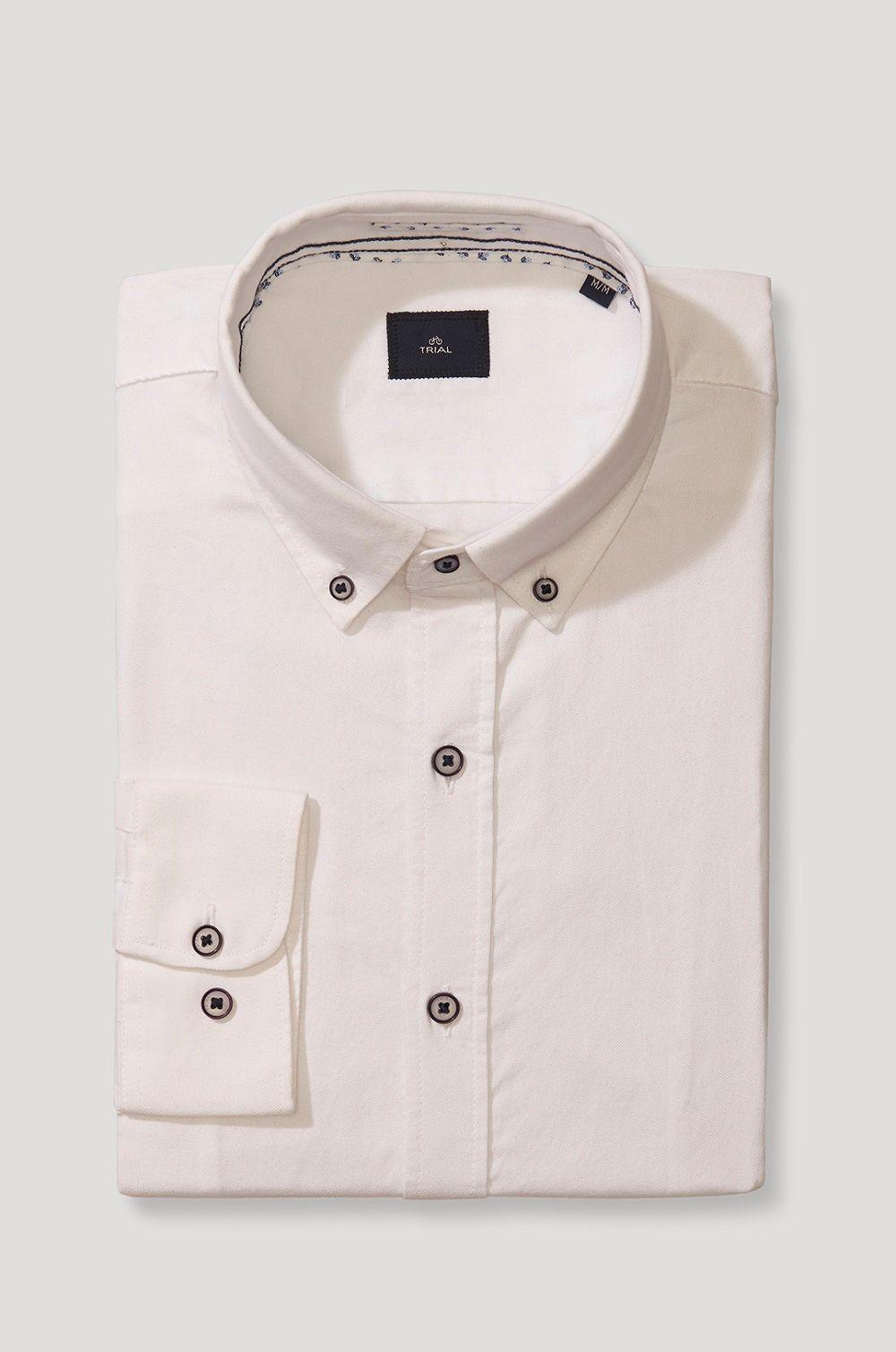 Camisa Casual Liso Blanco-3