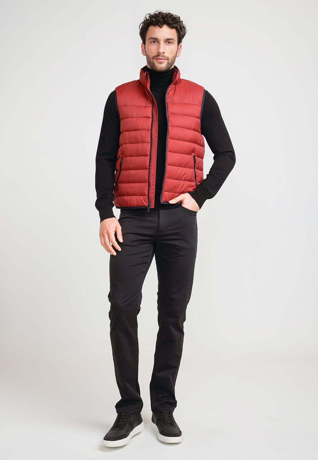 Parka Hombre Sin Mangas Acolchada Rojo-3