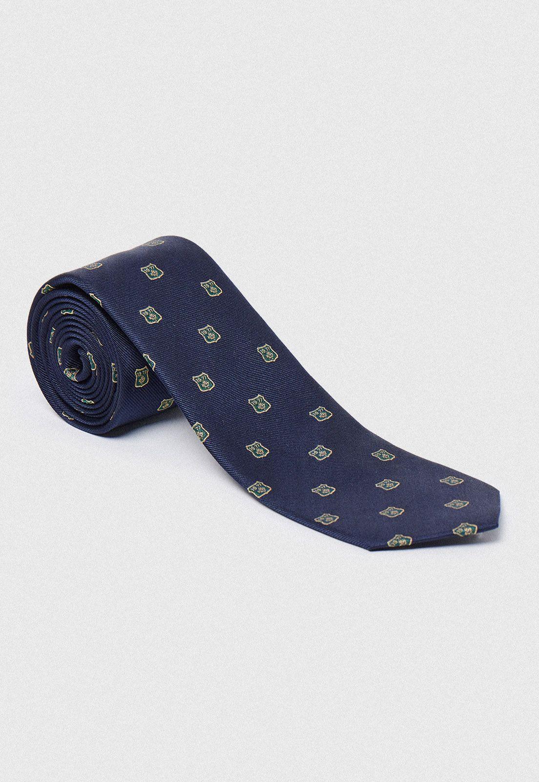 Corbata Hombre Formal Seda Fantasía Travel Azul Marino-0