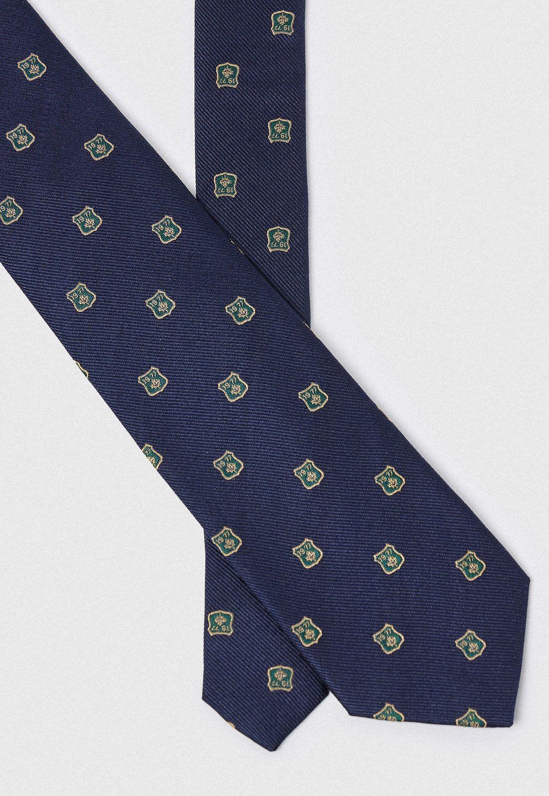 Corbata Hombre Formal Seda Fantasía Travel Azul Marino-1
