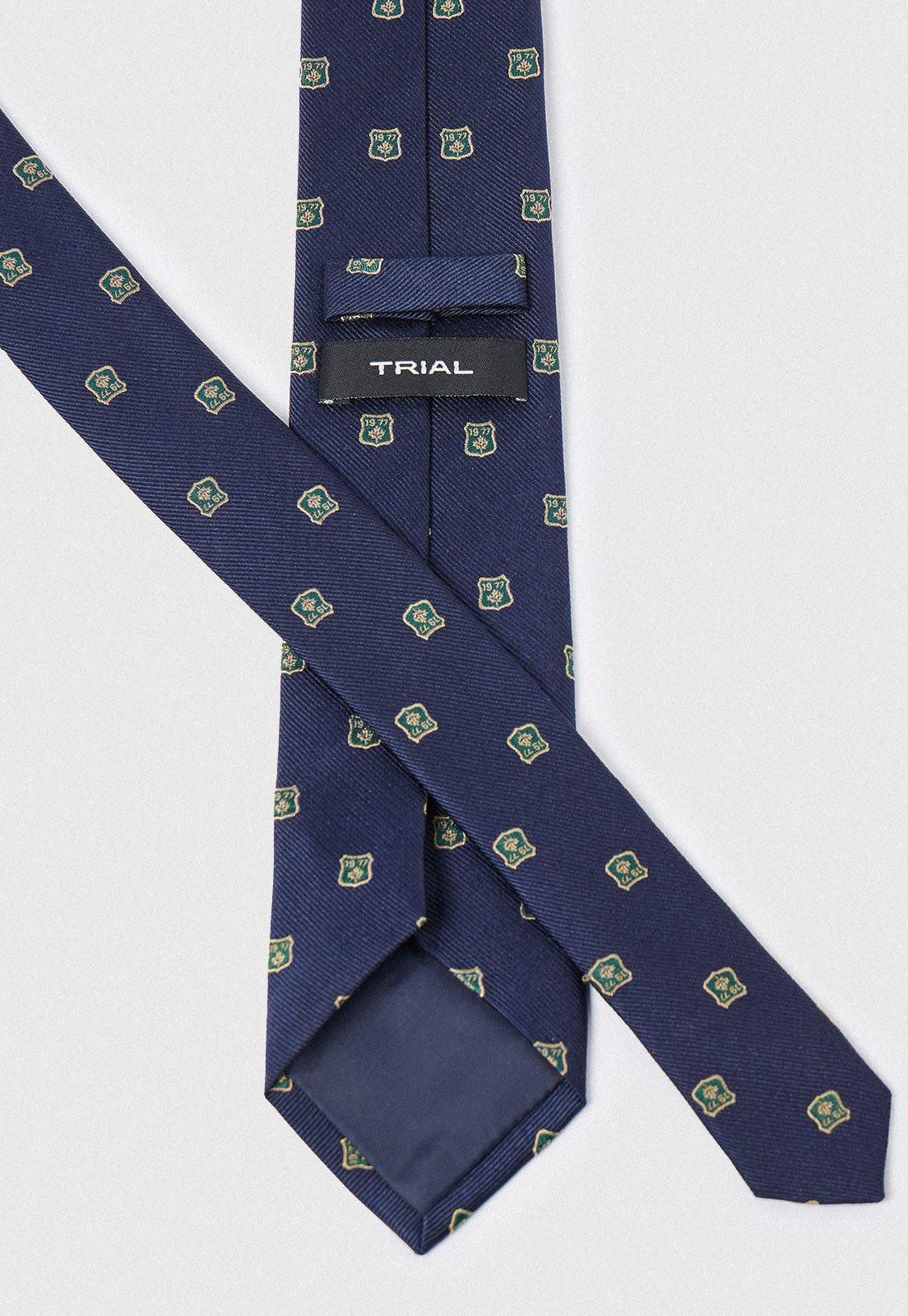 Corbata Hombre Formal Seda Fantasía Travel Azul Marino-2