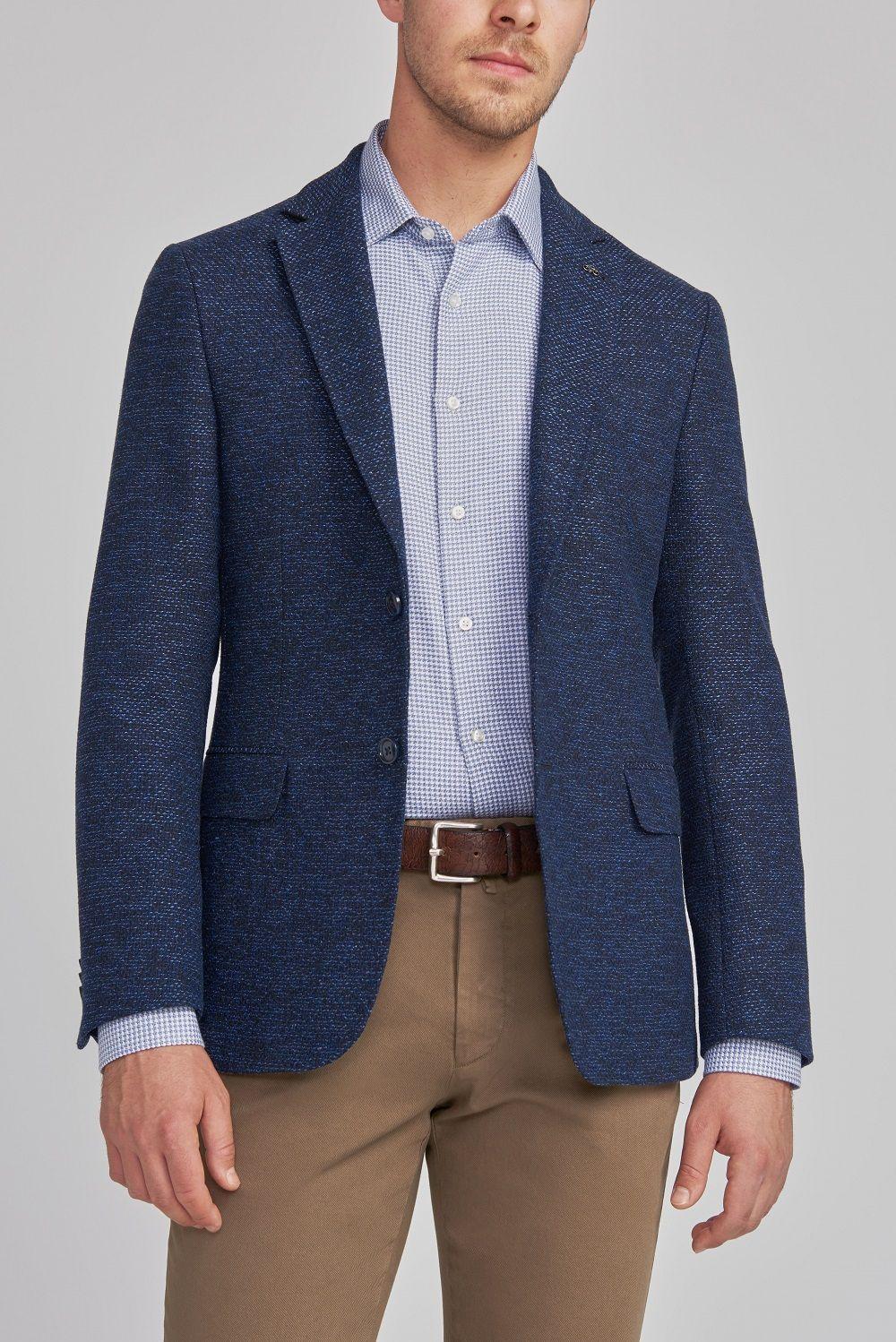 Chaqueta Casual Europea Azul-3
