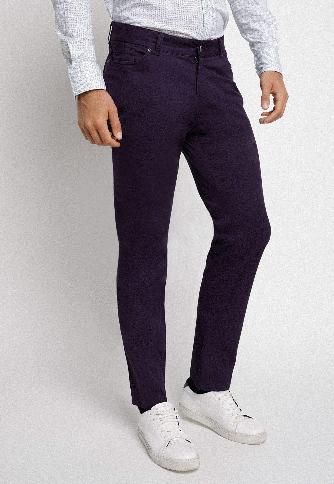 Pantalón cinco bolsillos violeta-0