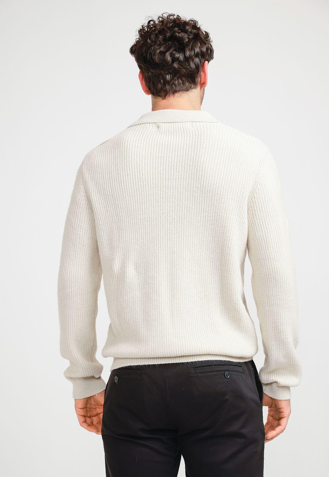 Sweater Hombre Cuello Polo Avena-1