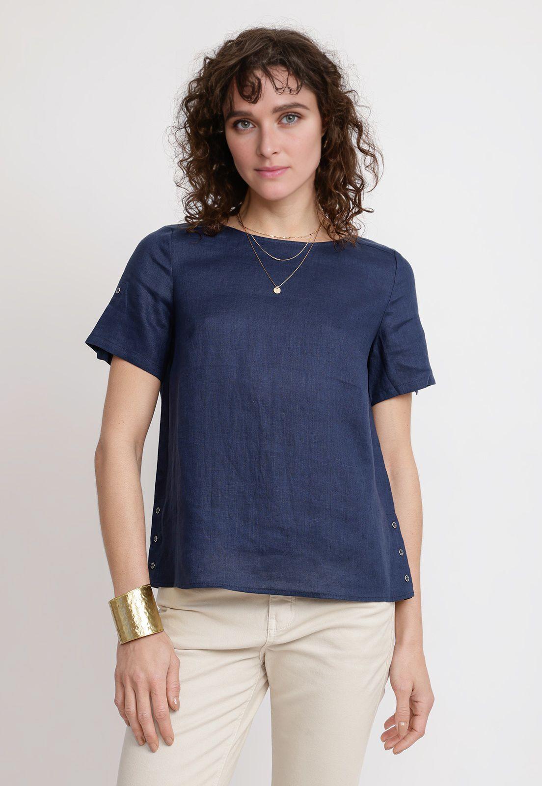 Blusa Mujer Garza Viscosa Navy-0