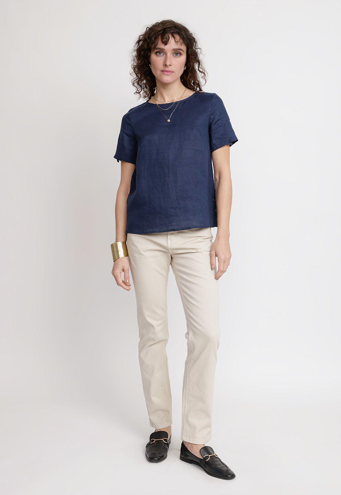 Blusa Mujer Garza Viscosa Navy-3