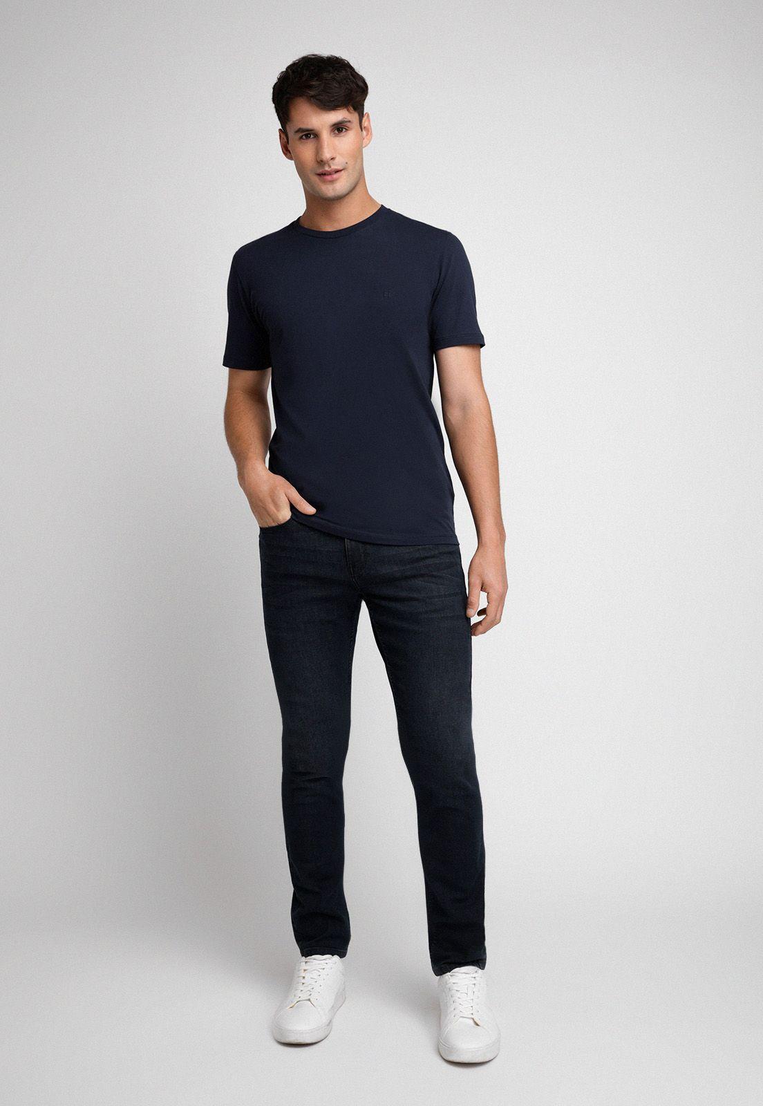 Polera Hombre Básica 100% Algodón Navy-3