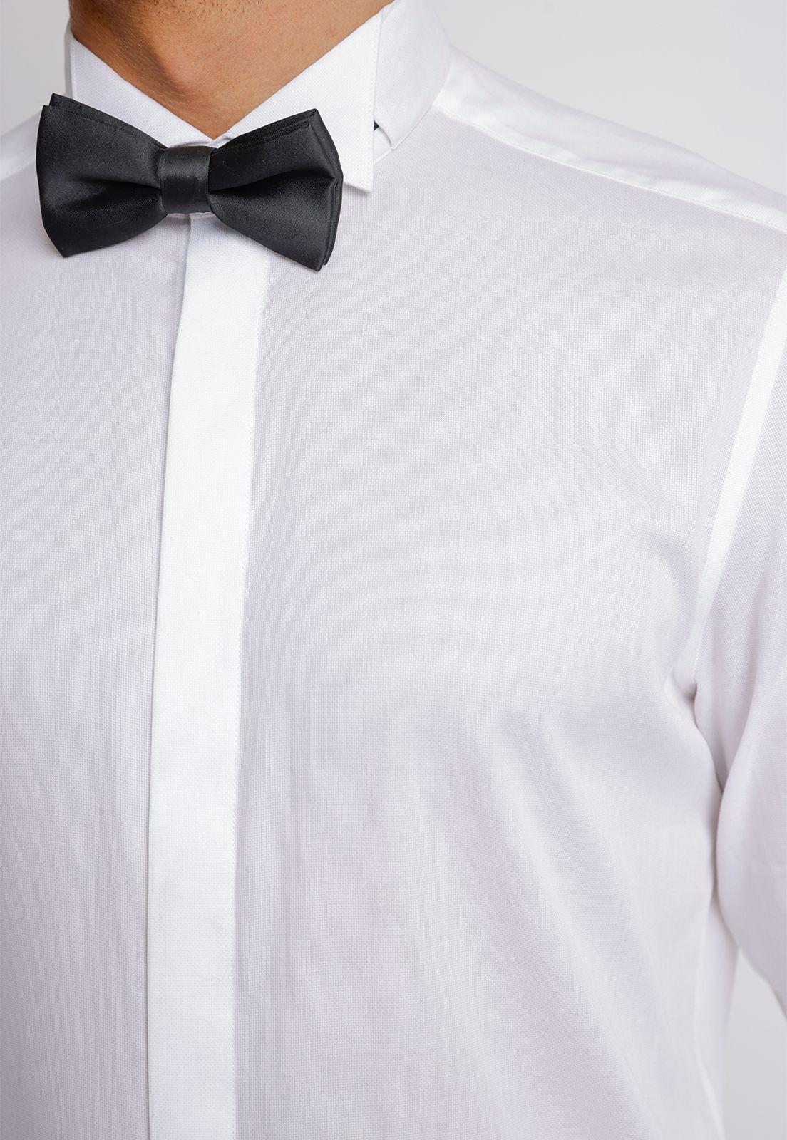 Camisa hombre Formal Slim Fit Luxury Algodón Blanco -2