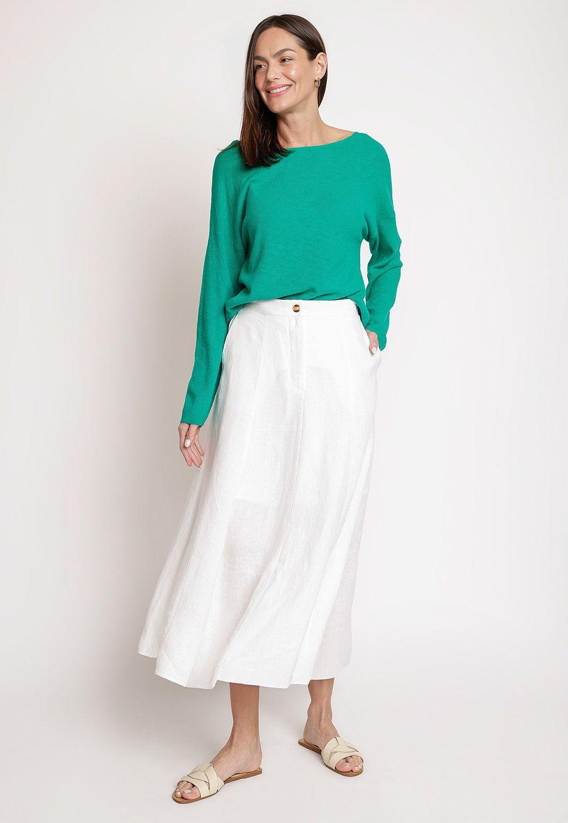 Falda de Mujer Modelo Eleonor Color Blanco-3