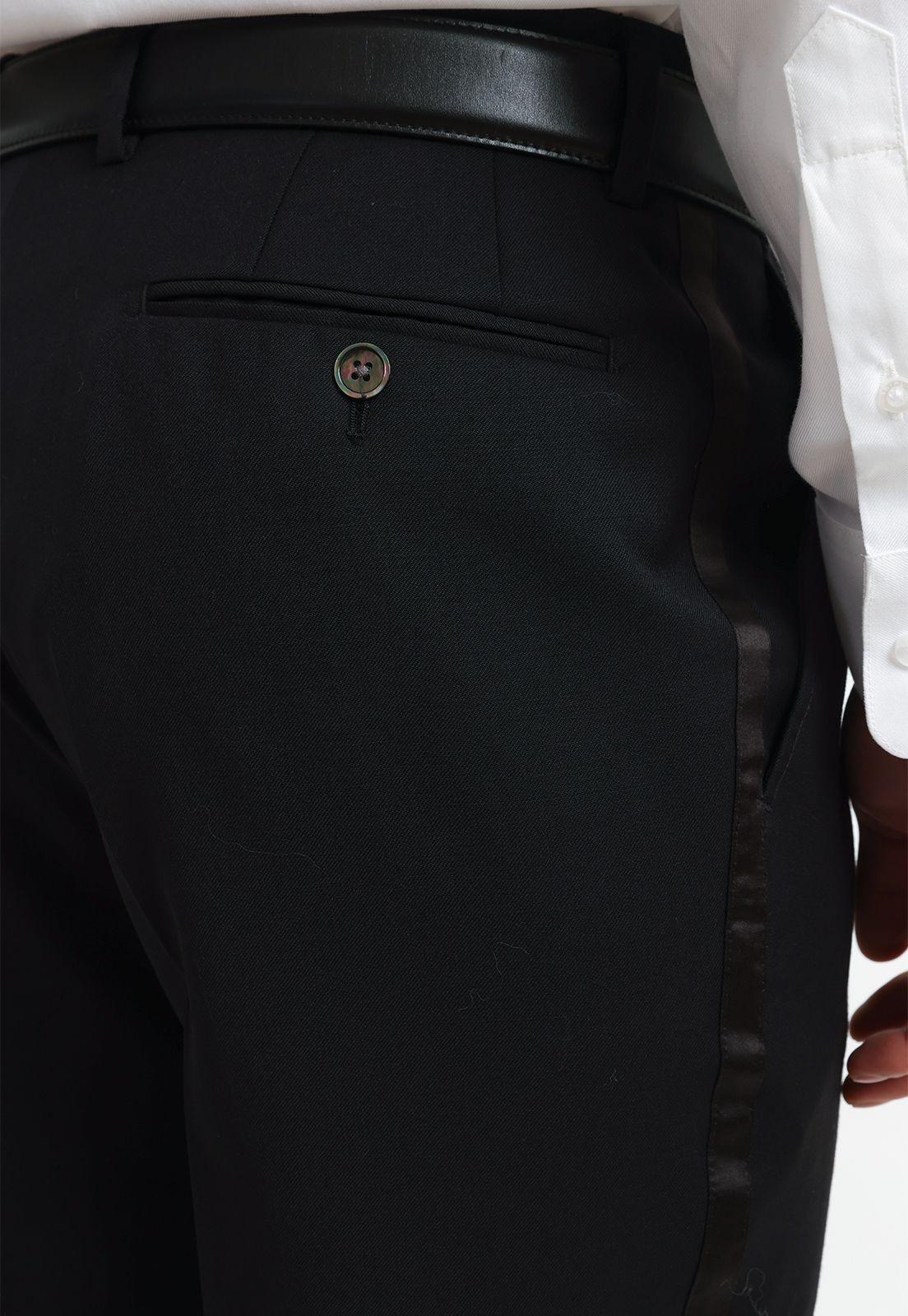 Pantalón Hombre Formal Lana S100'S Smoking Negro-2