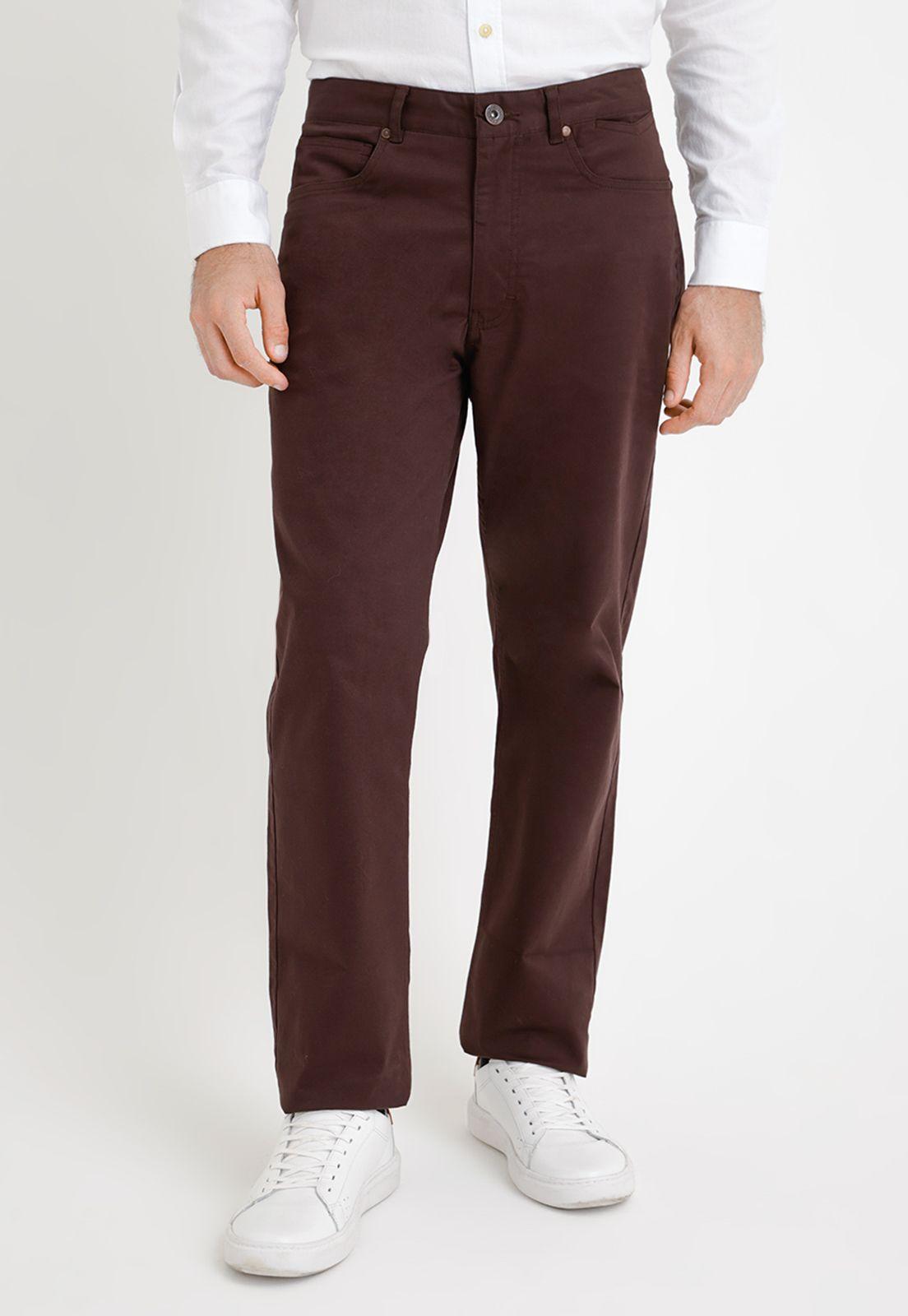 Pantalón Hombre Algodón Liso Slim Vilas Café-0