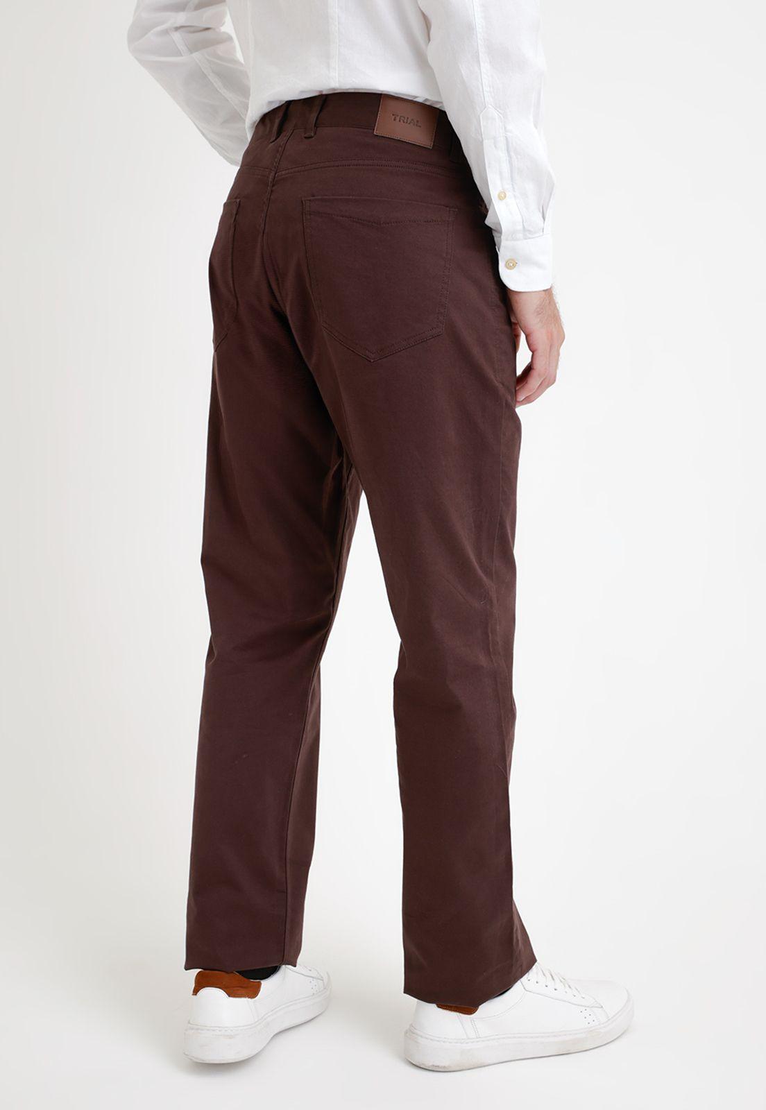 Pantalón Hombre Algodón Liso Slim Vilas Café-1