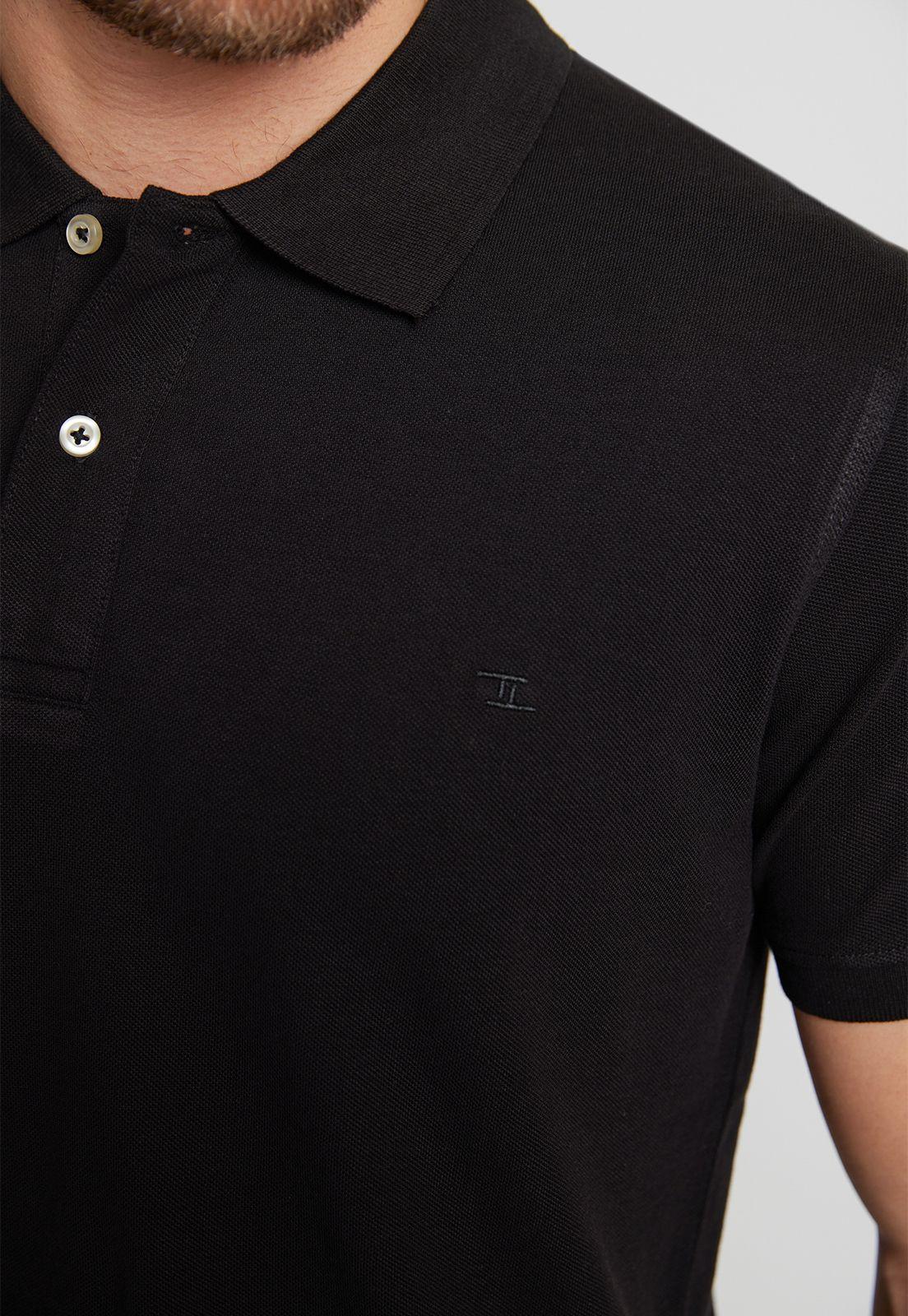 Polera Hombre Algodón Polo Regular Marini Negro-2