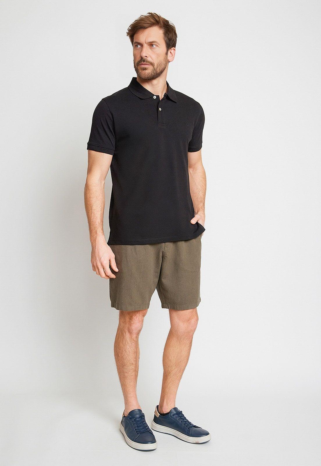 Polera Hombre Algodón Polo Regular Marini Negro-3