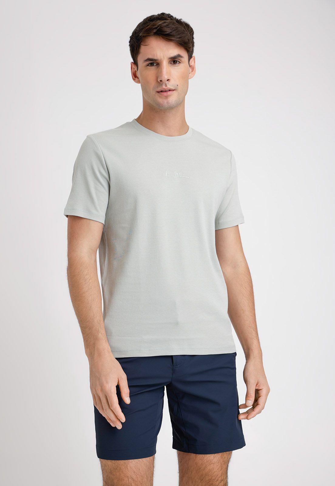 Polera Hombre Manga Corta Con Logo Verde Claro-0