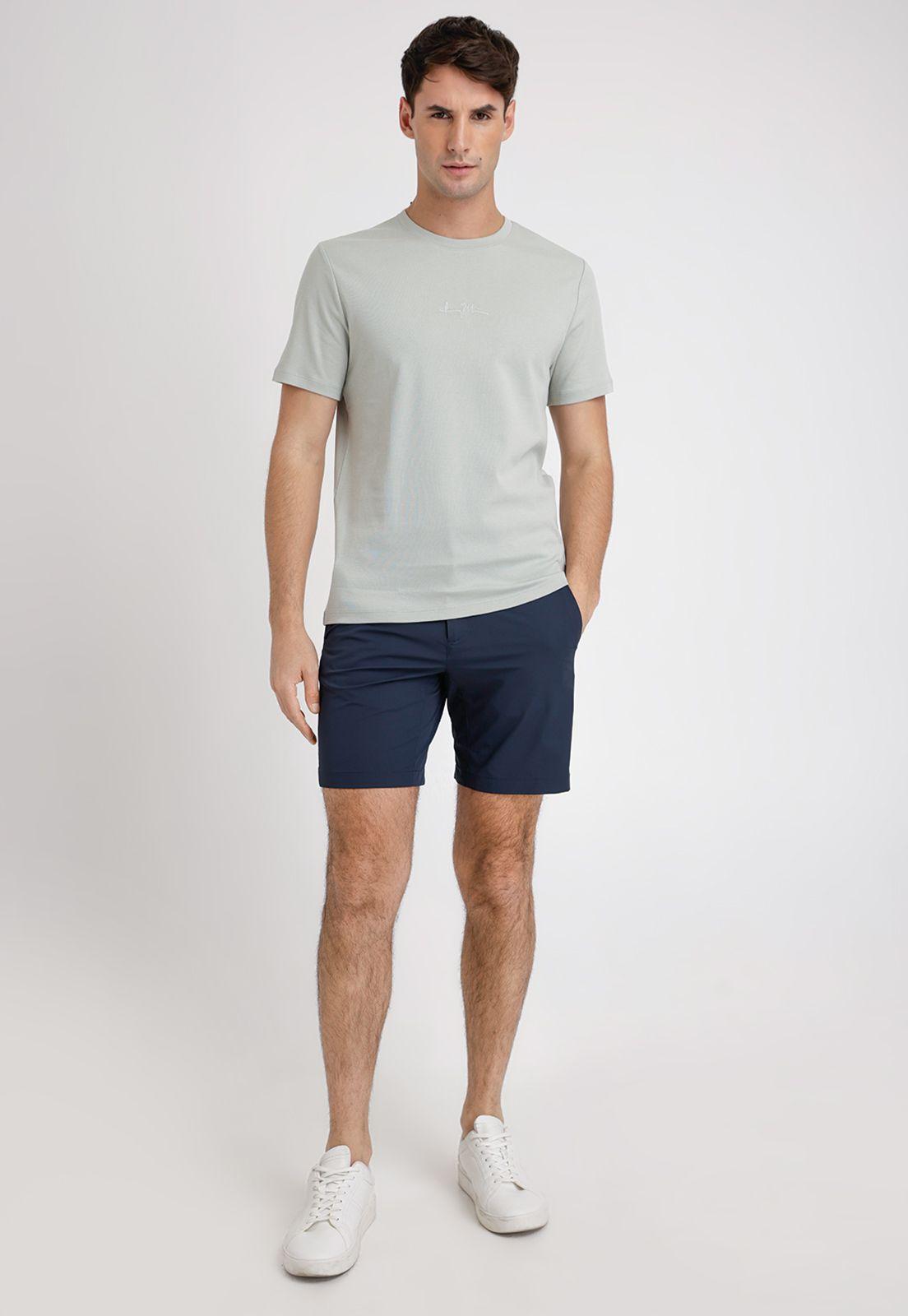 Polera Hombre Manga Corta Con Logo Verde Claro-3