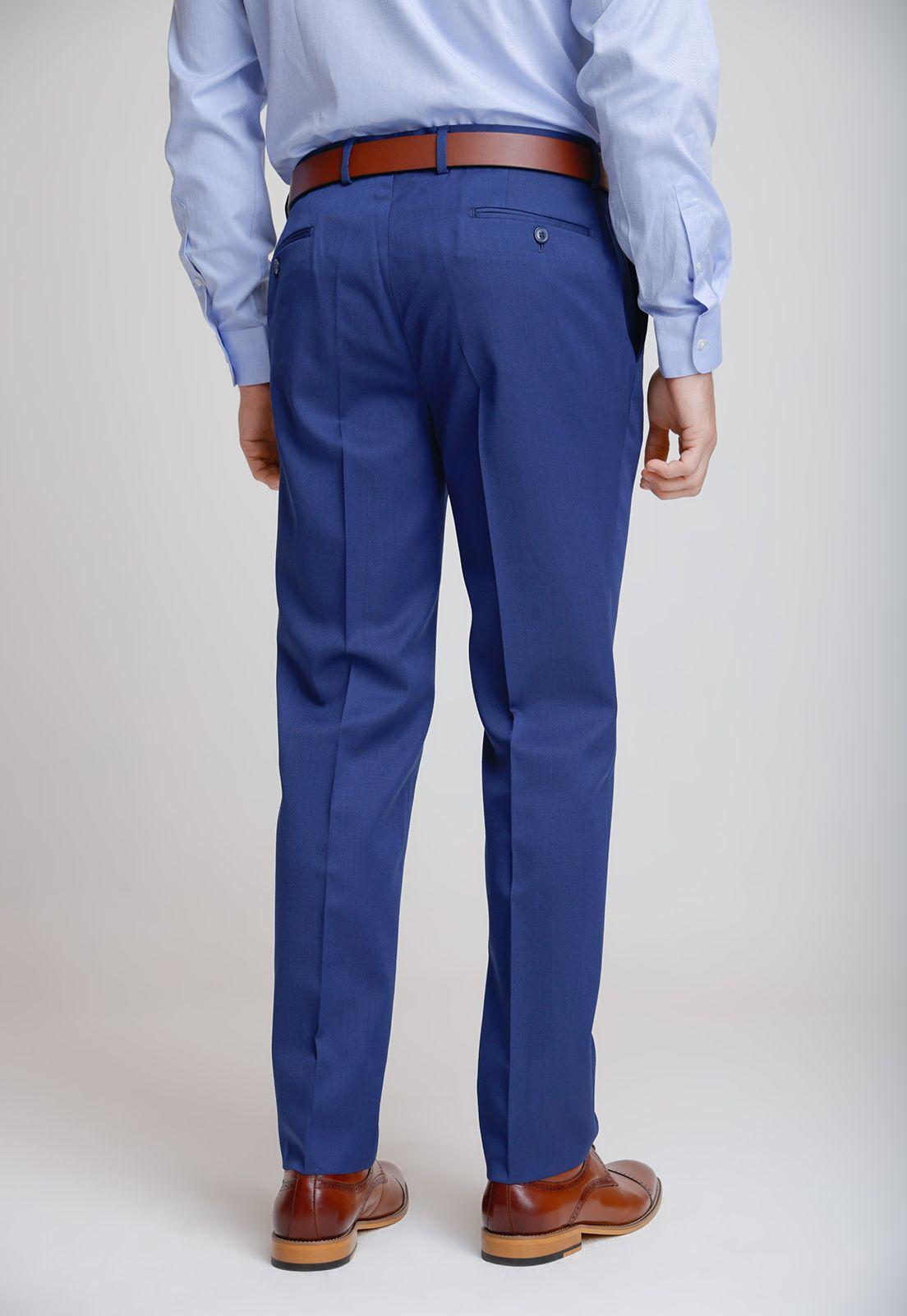 Pantalón Formal Hombre Slim Fit Business Lana Azulino-1