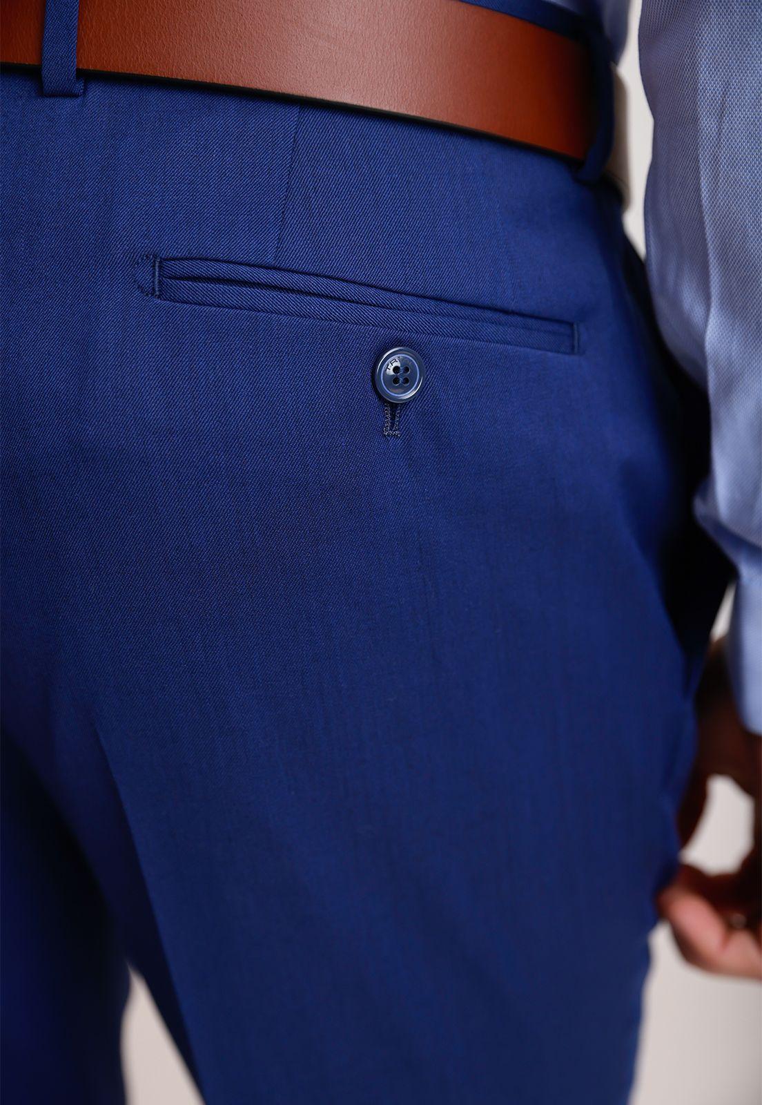 Pantalón Formal Hombre Slim Fit Business Lana Azulino-2