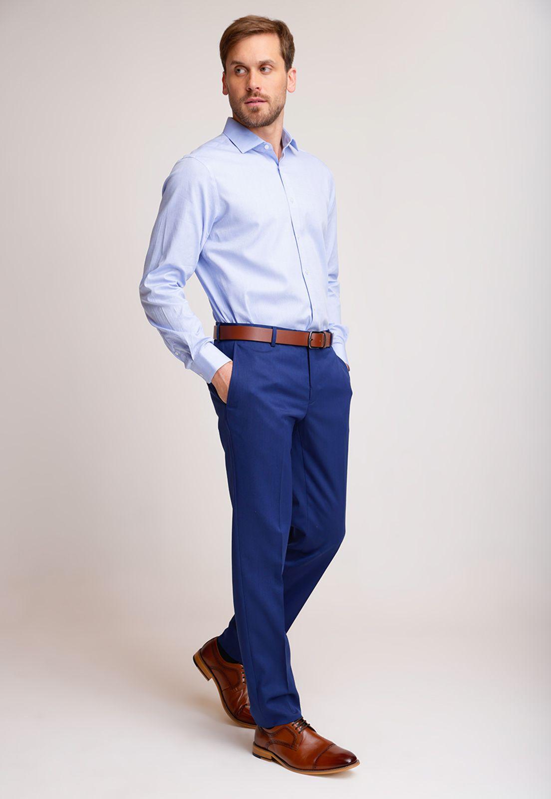 Pantalón Formal Hombre Slim Fit Business Lana Azulino-3