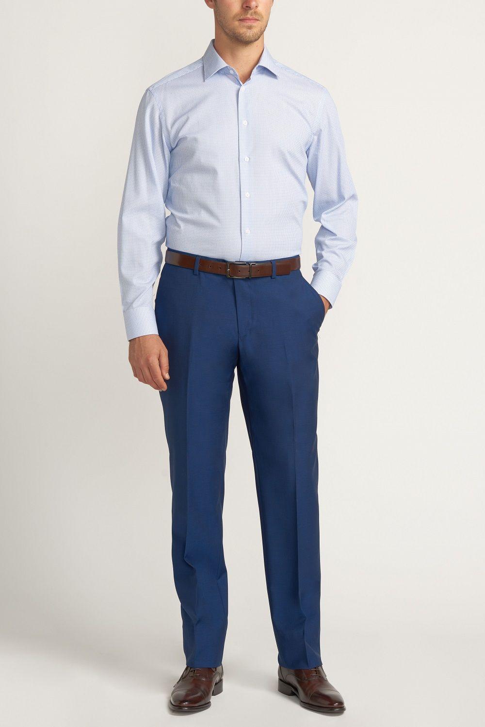 Pantalón Formal Hombre Slim Fit Business Lana Azulino-0