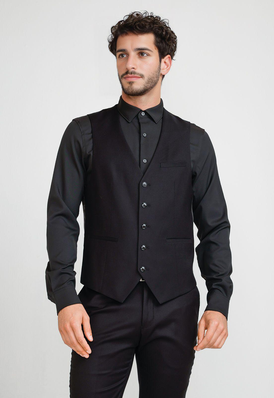 Gilet Formal Hombre Negro-0