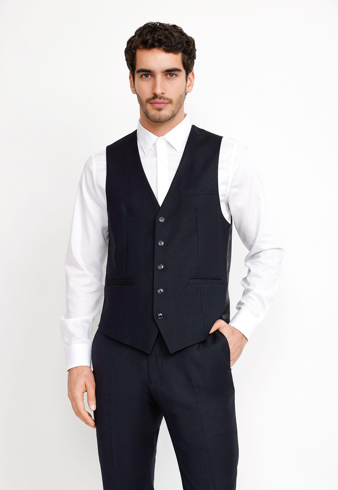 Gilet Formal Hombre Negro Washable-0