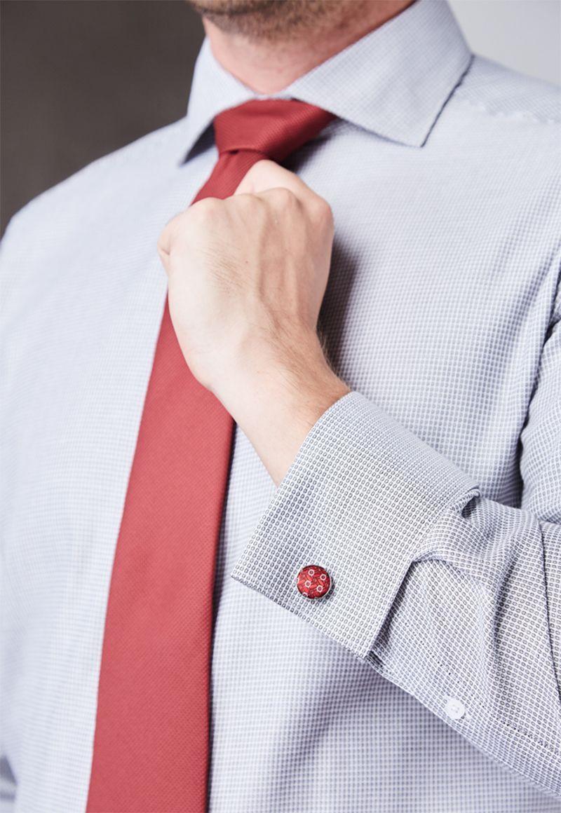 Camisa Executive Slim Francés Fantasía Gris Trial-3