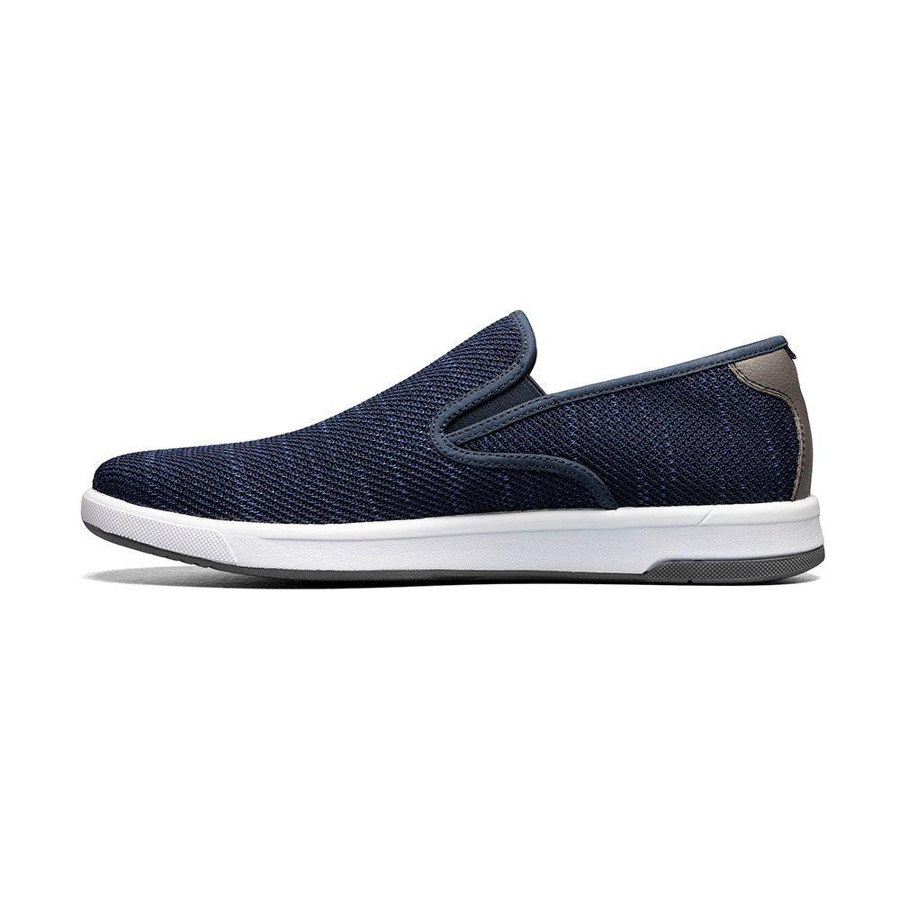 Mocasines Crossover Knit Plain Toe Slip On Azul-1