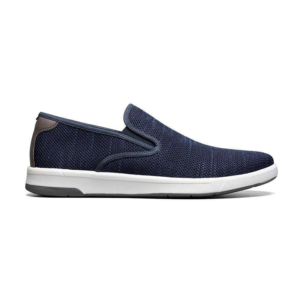 Mocasines Crossover Knit Plain Toe Slip On Azul-2