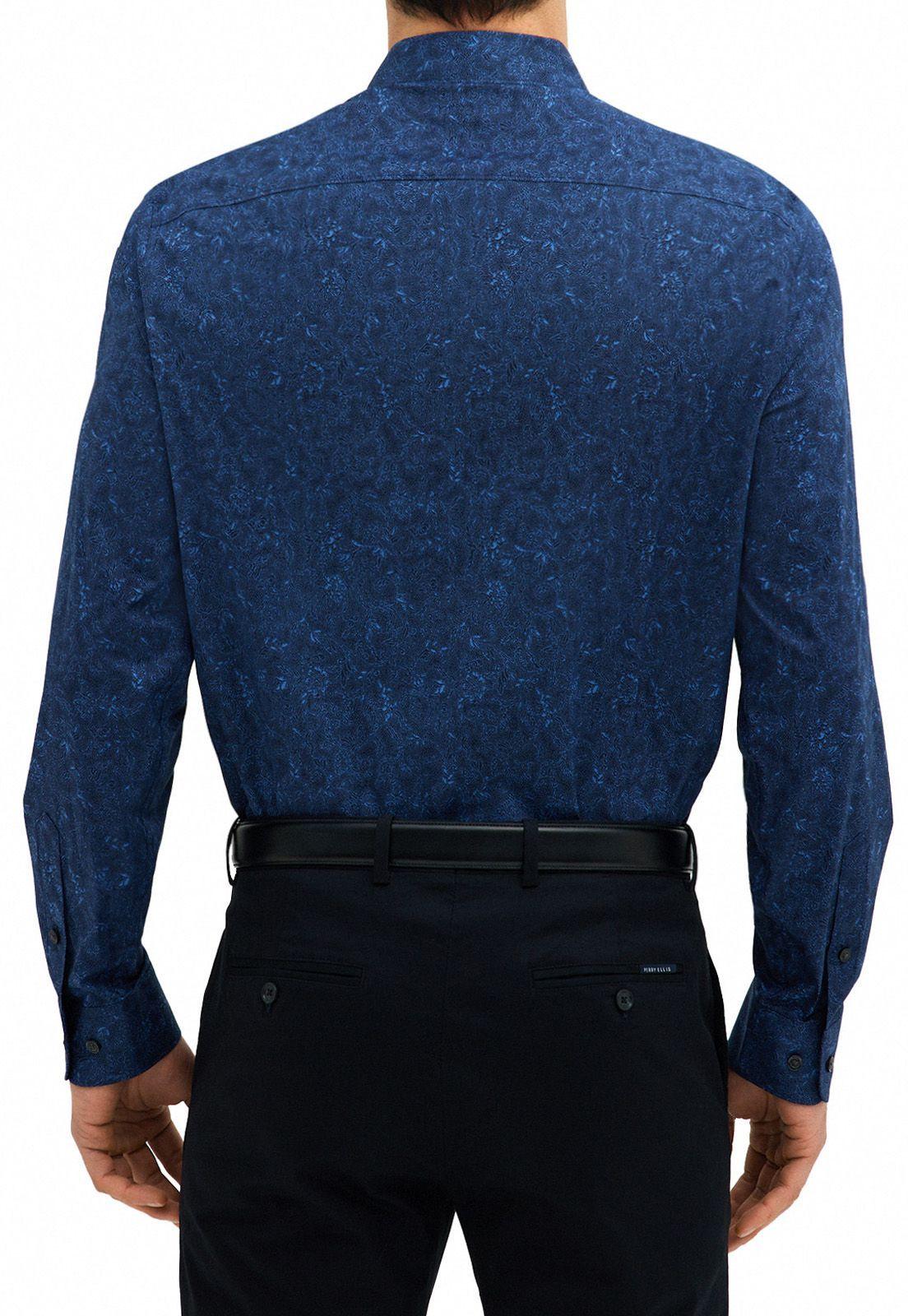 Camisa Estampado Floral Azul Piedra-1