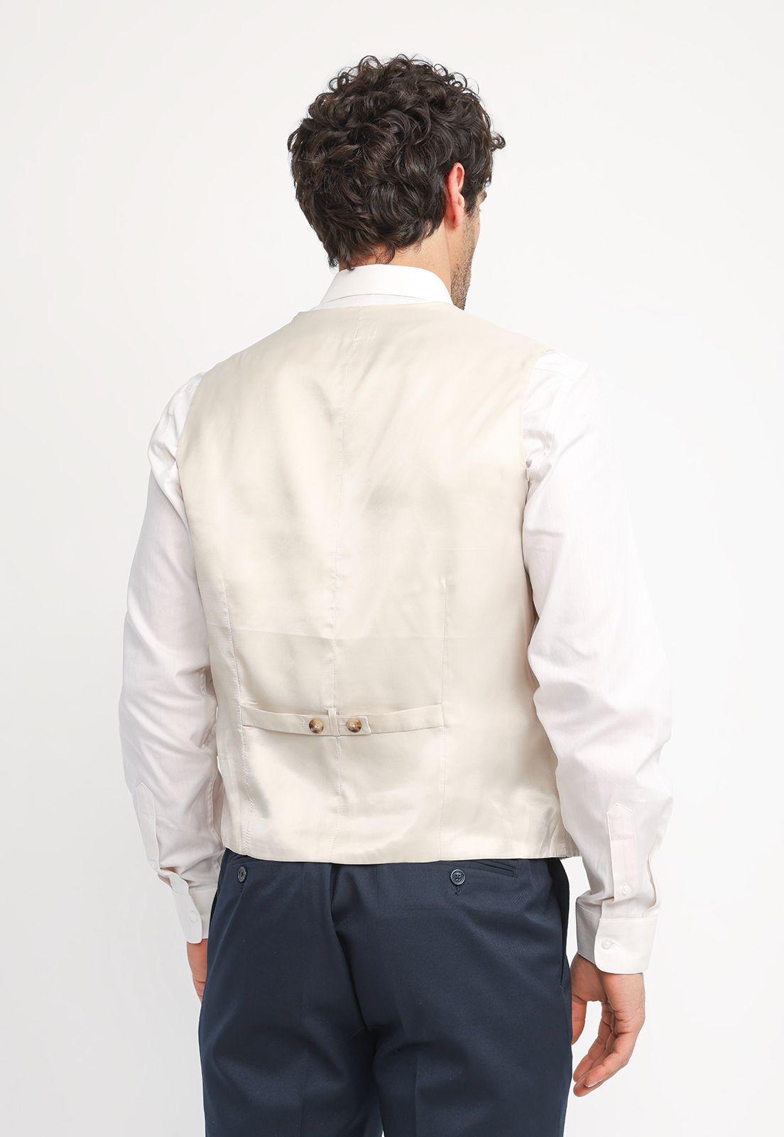 Gilet Hombre Formal Lino Classic Beige-1