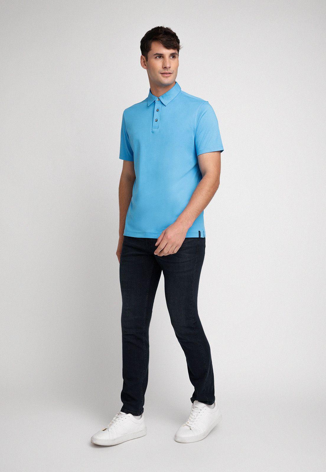 Polera Hombre Polo Lisa Azulino-3