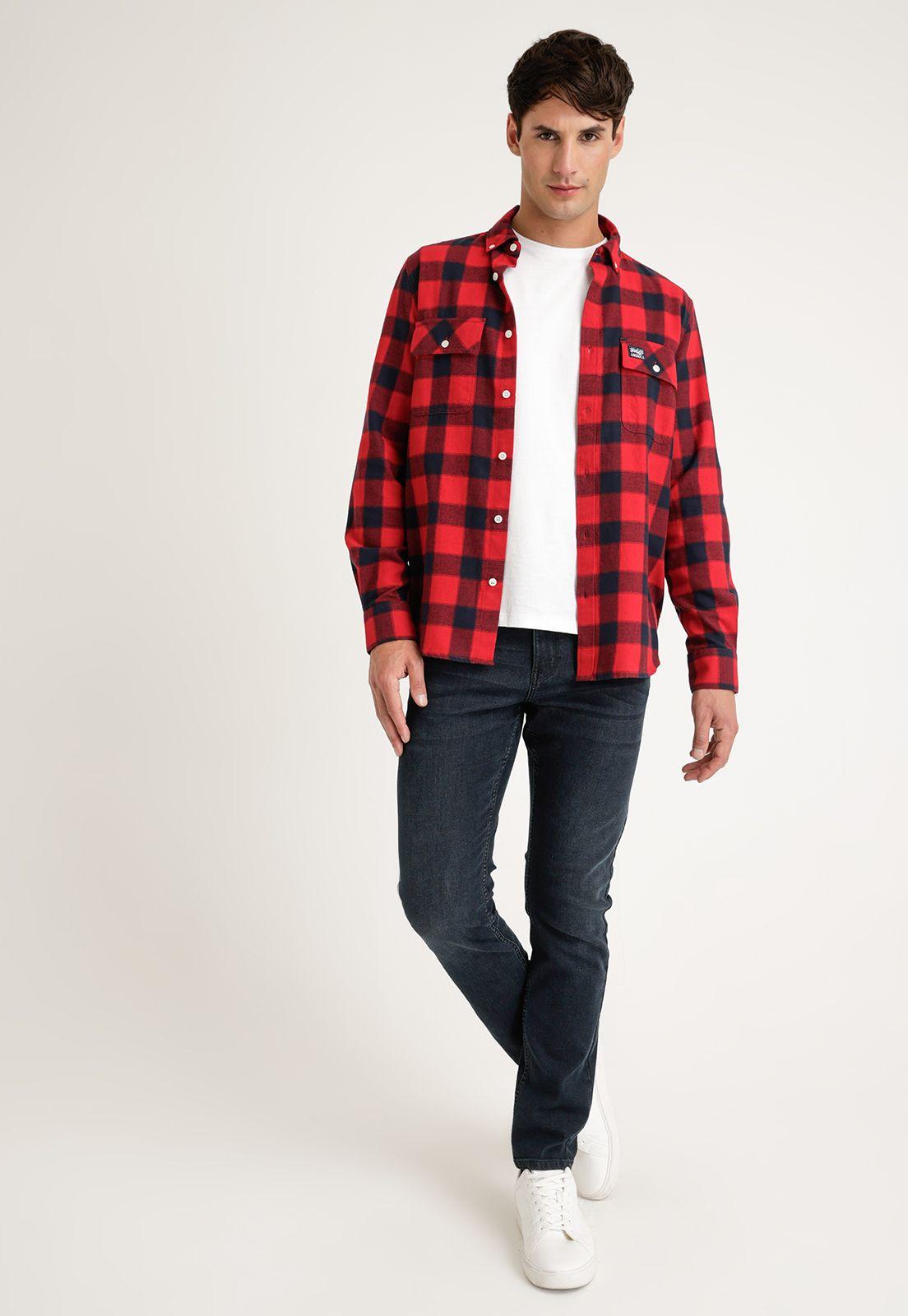 Camisa Hombre Manga Larga Franela-3