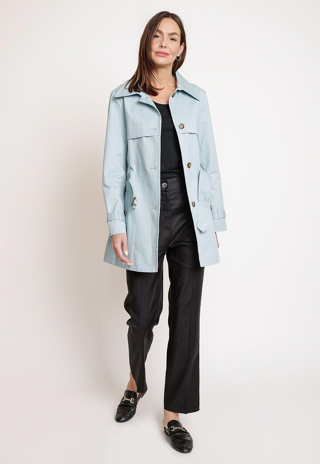 Trench de Mujer Modelo Azurita Color Menta-3
