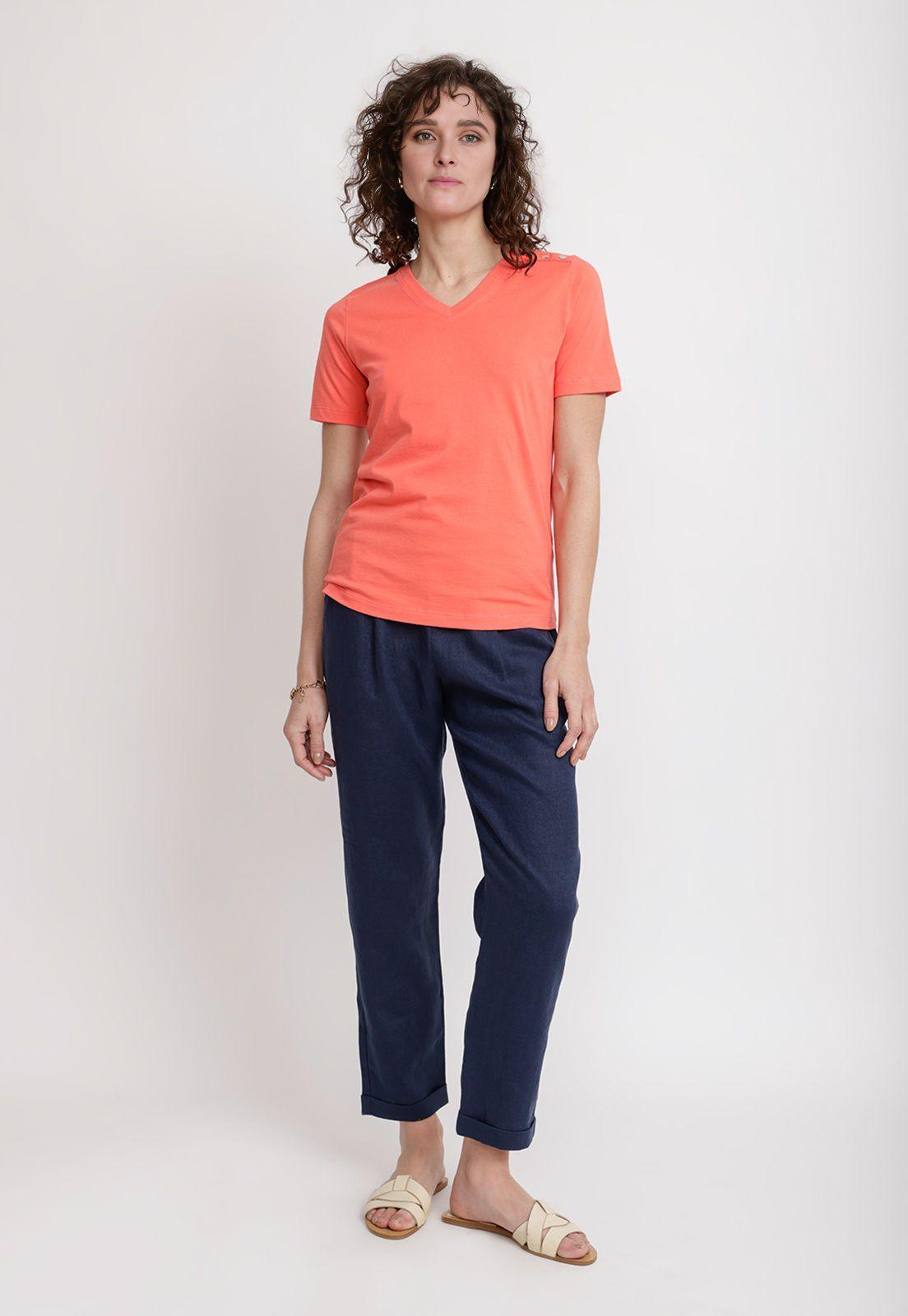 Polera Mujer Altea Algodón Peruano Coral-3