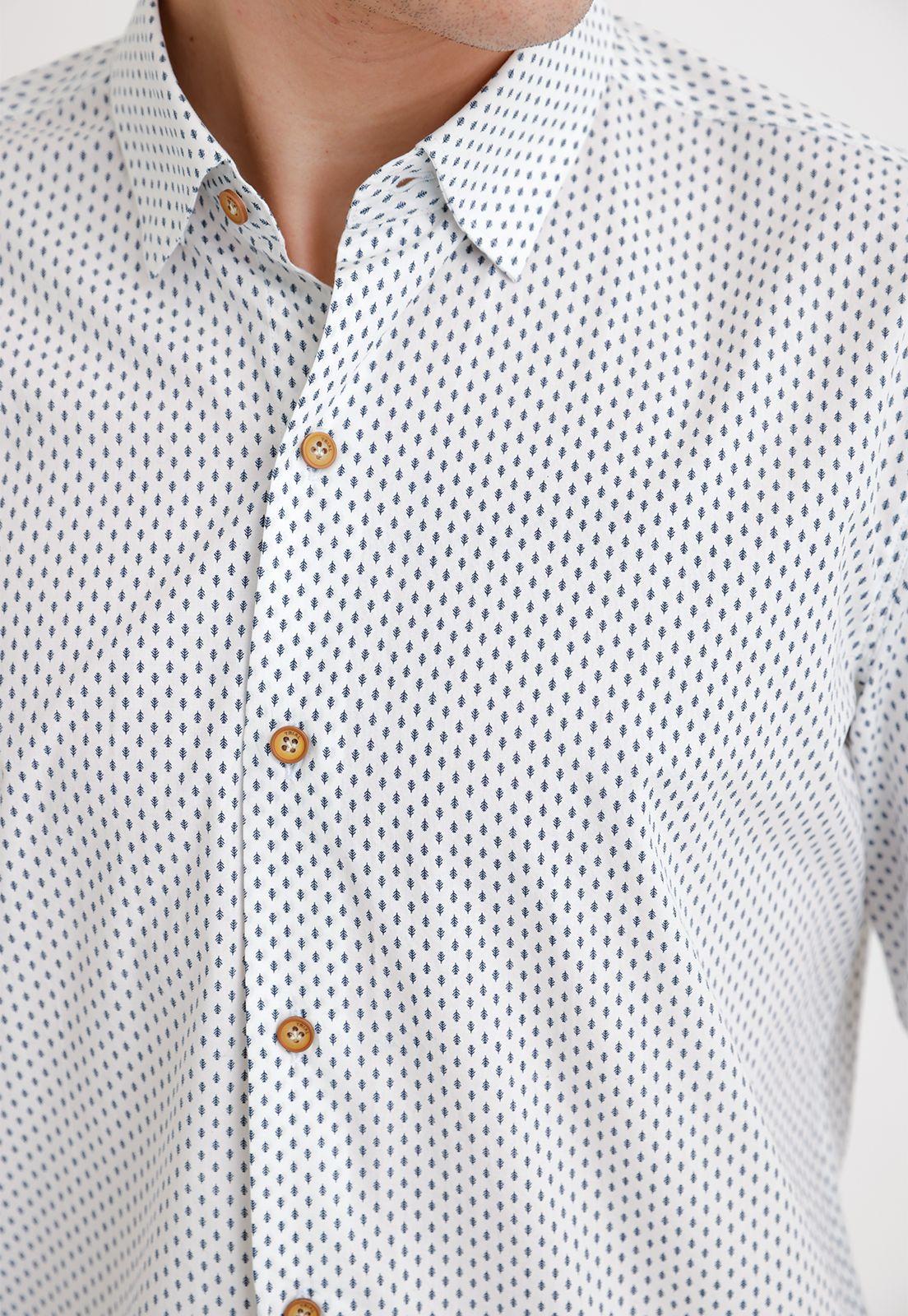 Camisa Hombre Algodón Fantasía Slim Bush Ecru-2