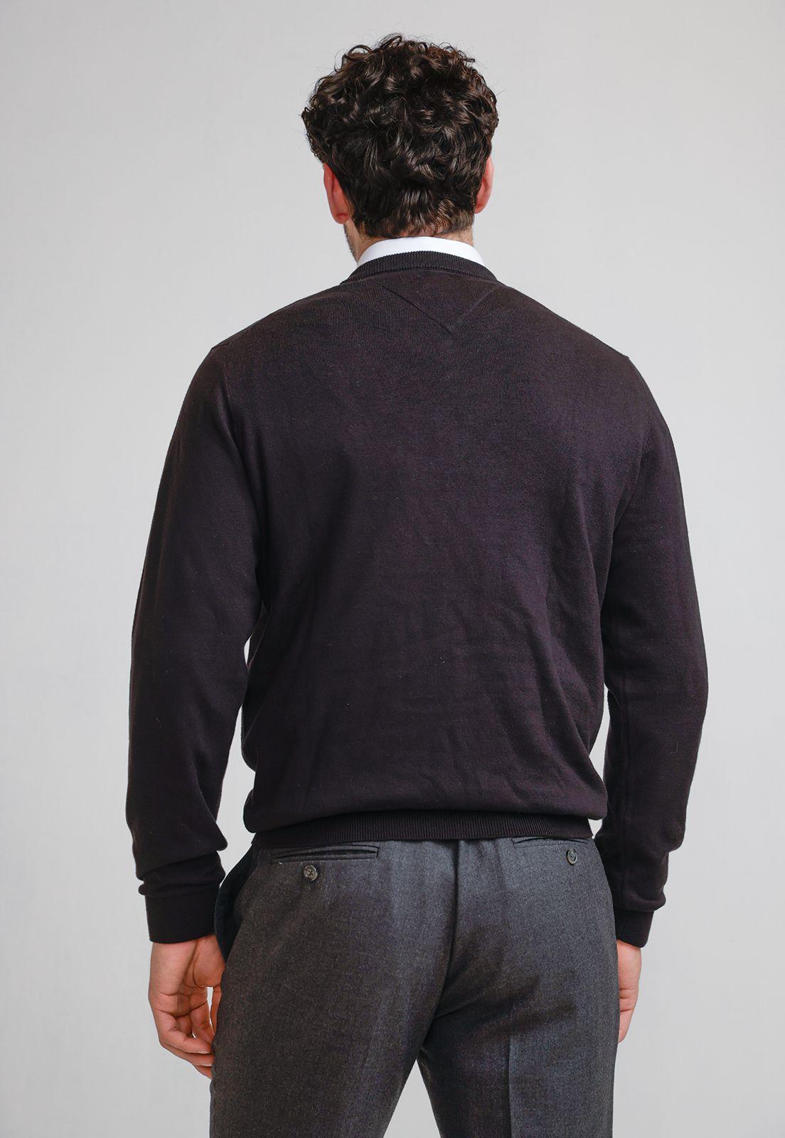 Tejido Hombre Formal Cuello V Negro-1