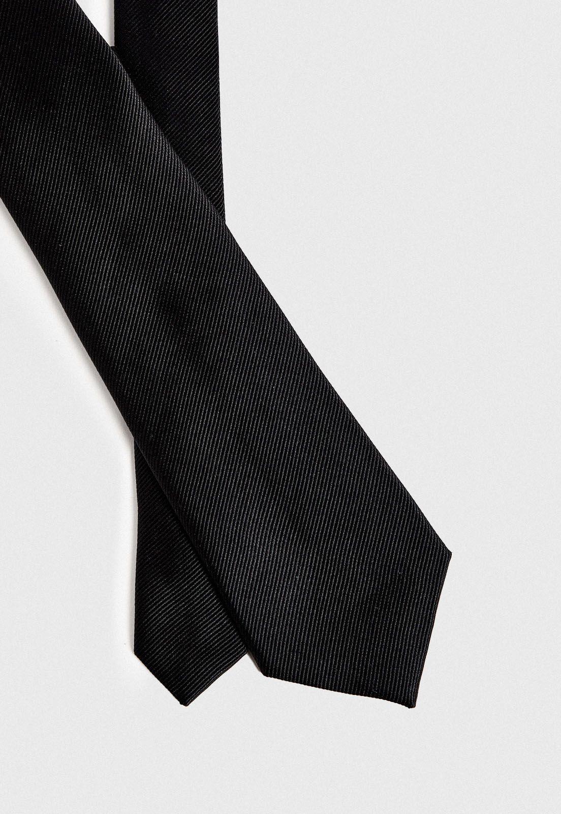 Corbata hombre Formal Executive Seda Negro -1