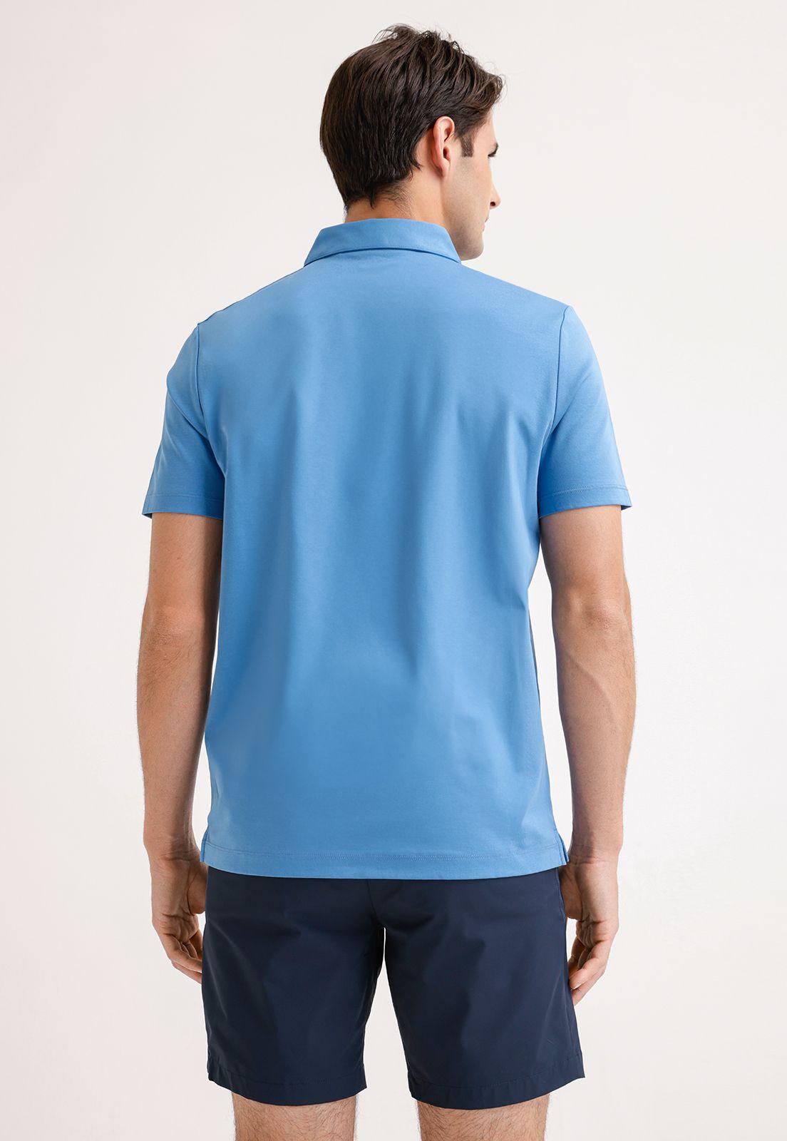 Polera Hombre Polo Lisa Azul Claro-1