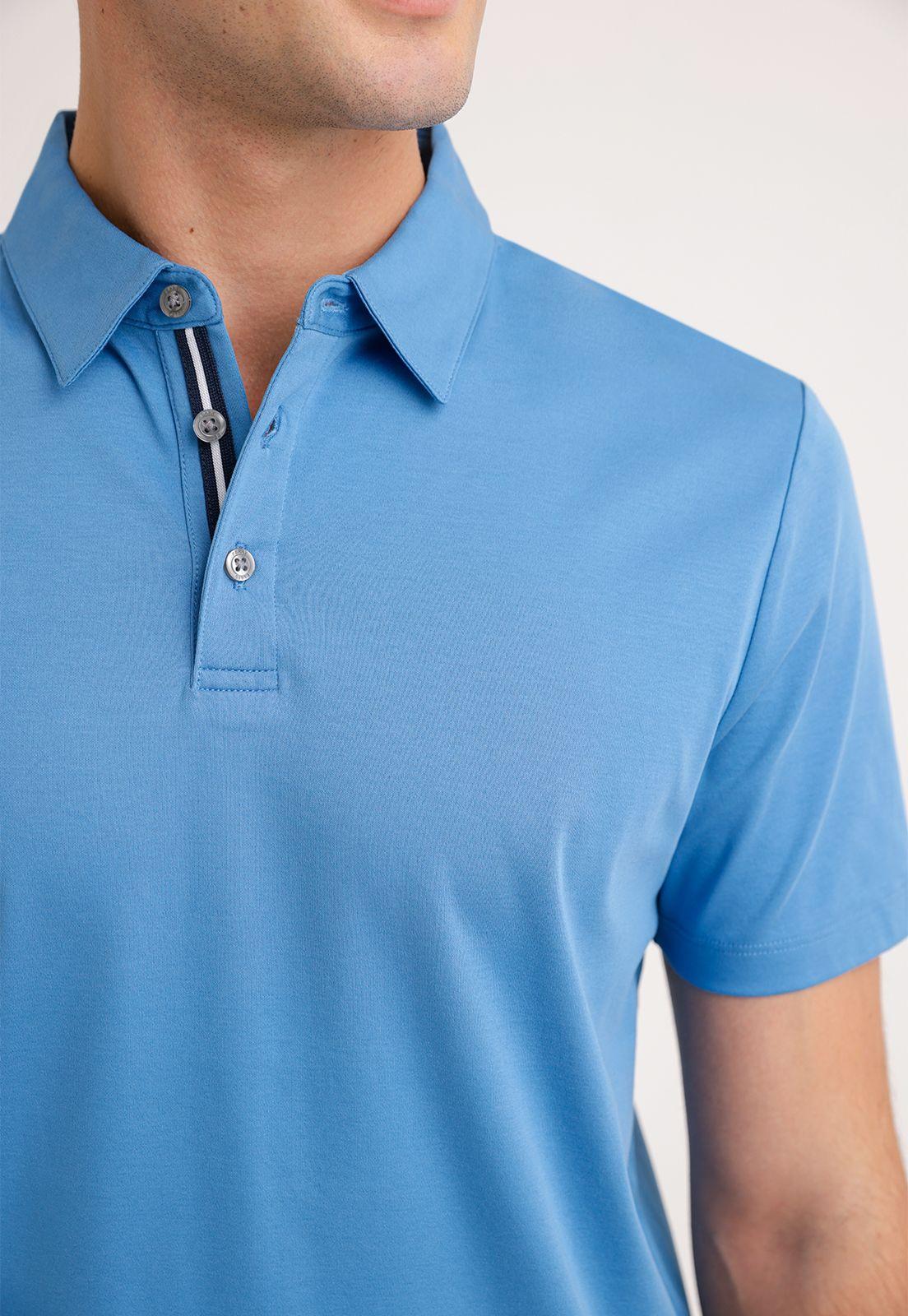 Polera Hombre Polo Lisa Azul Claro-2