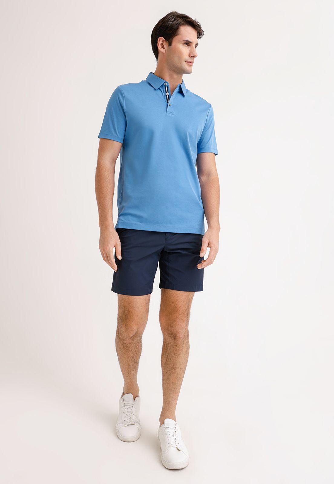 Polera Hombre Polo Lisa Azul Claro-3