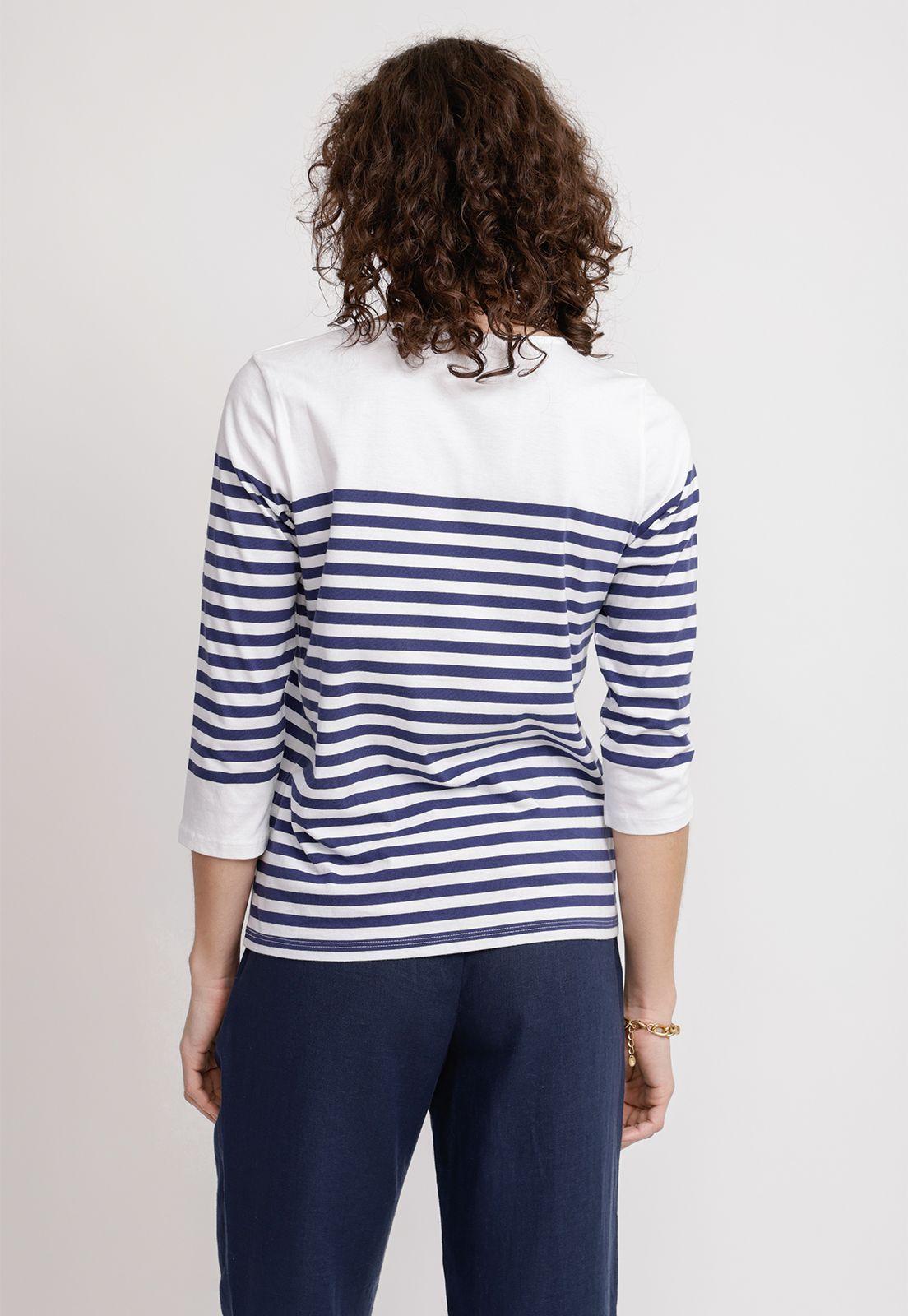 Polera Mujer Málaga Algodón Peruano Azul-1