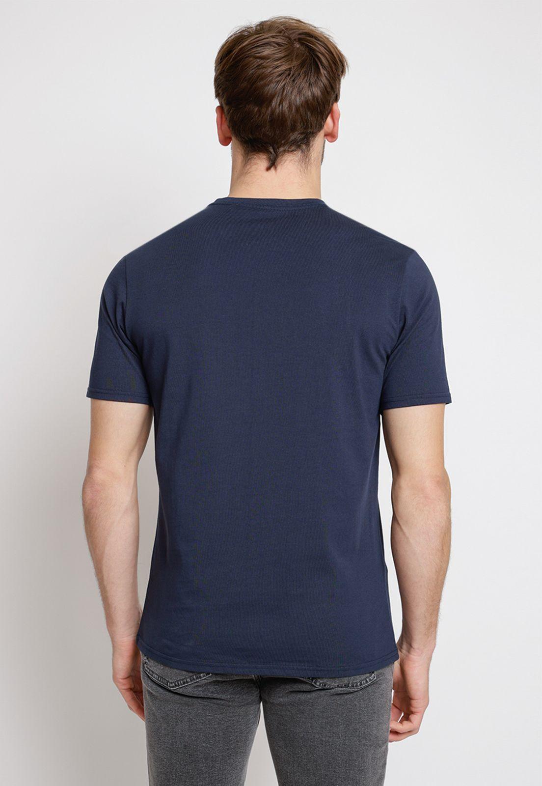 Polera Hombre Algodón Liso Slim Marcus Azul Marino-1